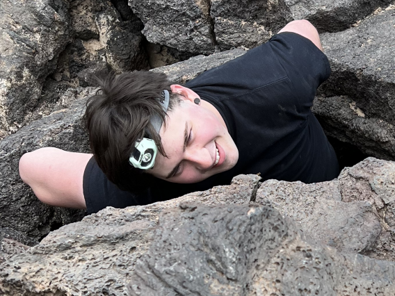 a photo of reed emerging from a lava tube